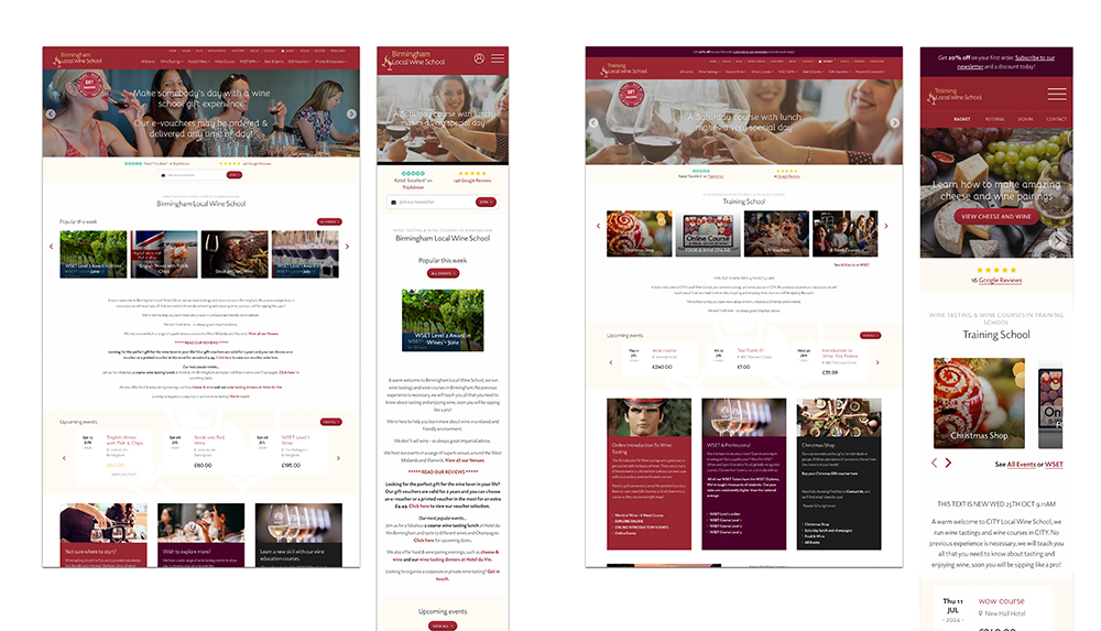 comparison local wine school homepage